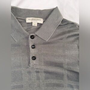 Vintage Burberry earl grey polo with subtle classic print